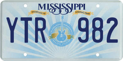 MS license plate YTR982