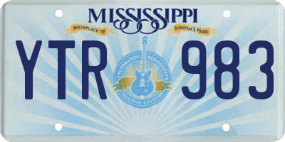 MS license plate YTR983