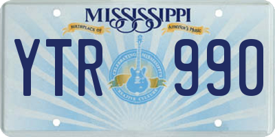 MS license plate YTR990