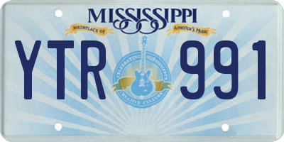 MS license plate YTR991