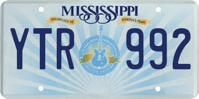 MS license plate YTR992