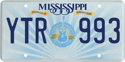 MS license plate YTR993