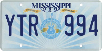 MS license plate YTR994