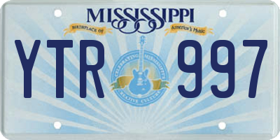 MS license plate YTR997
