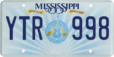 MS license plate YTR998
