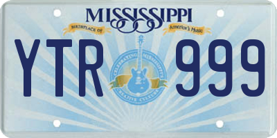 MS license plate YTR999
