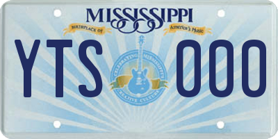 MS license plate YTS000
