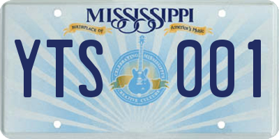 MS license plate YTS001
