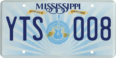 MS license plate YTS008