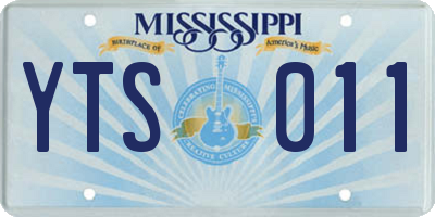 MS license plate YTS011