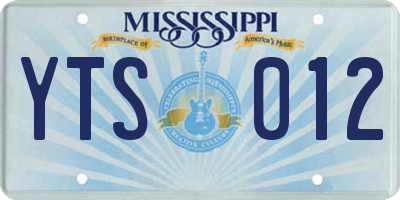MS license plate YTS012