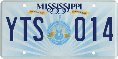 MS license plate YTS014