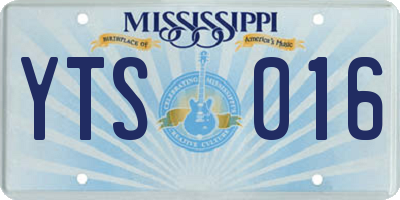 MS license plate YTS016