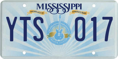 MS license plate YTS017