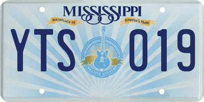 MS license plate YTS019