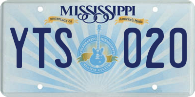MS license plate YTS020