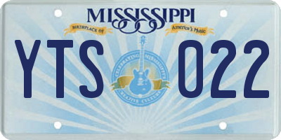 MS license plate YTS022