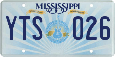 MS license plate YTS026
