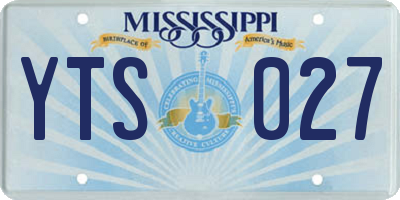 MS license plate YTS027