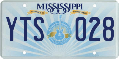 MS license plate YTS028