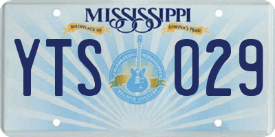 MS license plate YTS029