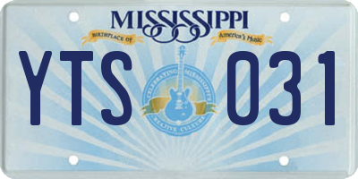 MS license plate YTS031