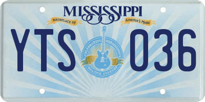 MS license plate YTS036