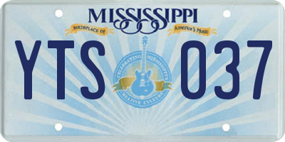 MS license plate YTS037