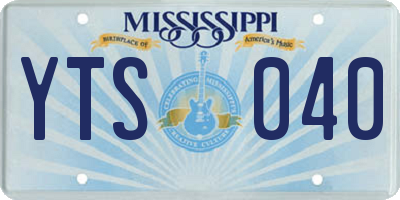 MS license plate YTS040