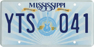 MS license plate YTS041