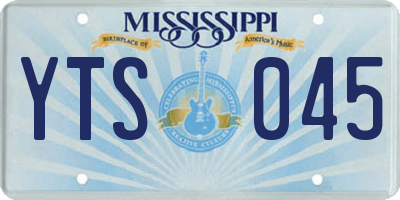 MS license plate YTS045