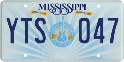MS license plate YTS047