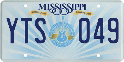 MS license plate YTS049