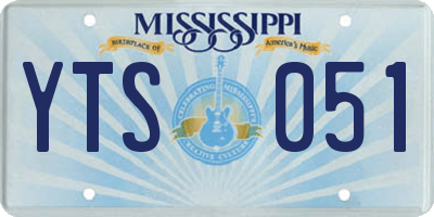 MS license plate YTS051