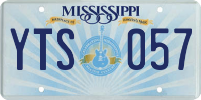 MS license plate YTS057
