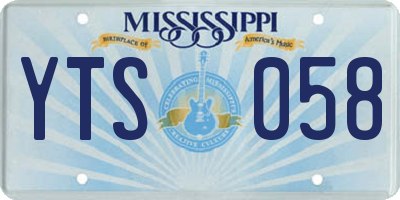 MS license plate YTS058