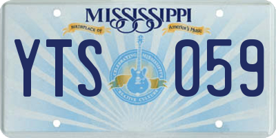 MS license plate YTS059