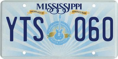 MS license plate YTS060