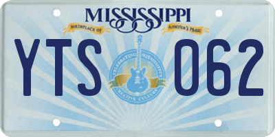 MS license plate YTS062