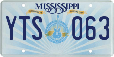 MS license plate YTS063