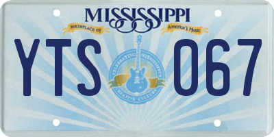 MS license plate YTS067