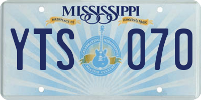 MS license plate YTS070