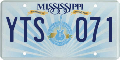 MS license plate YTS071