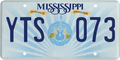 MS license plate YTS073