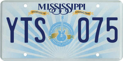 MS license plate YTS075