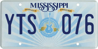 MS license plate YTS076