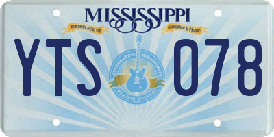 MS license plate YTS078
