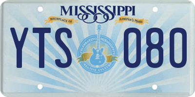 MS license plate YTS080