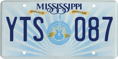 MS license plate YTS087