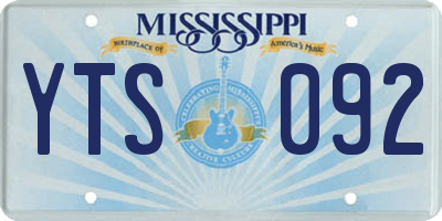 MS license plate YTS092